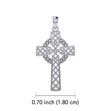 Modern Celtic Cross 14K White Gold Pendant WTP1031 - Jewelry